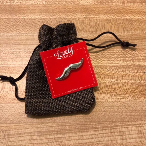 Silver Mustache Lapel - Picture 1 of 7